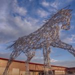 impulsion horse metal sculpture