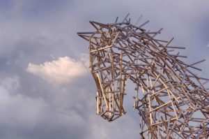 impulsion horse metal sculpture