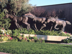 running horse statues
