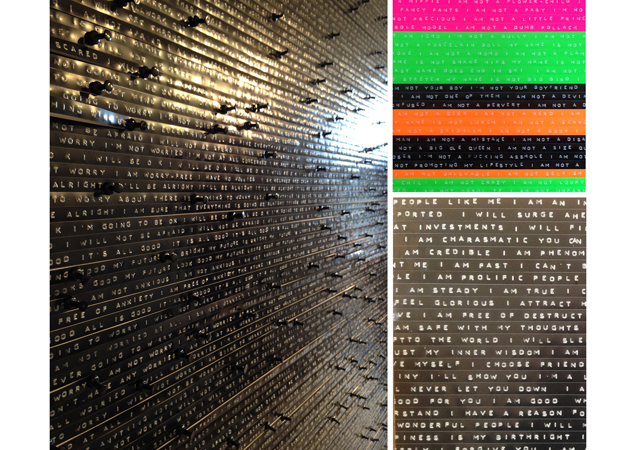 collage of machine typed words