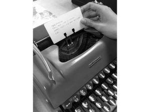 message typed on a typewriter